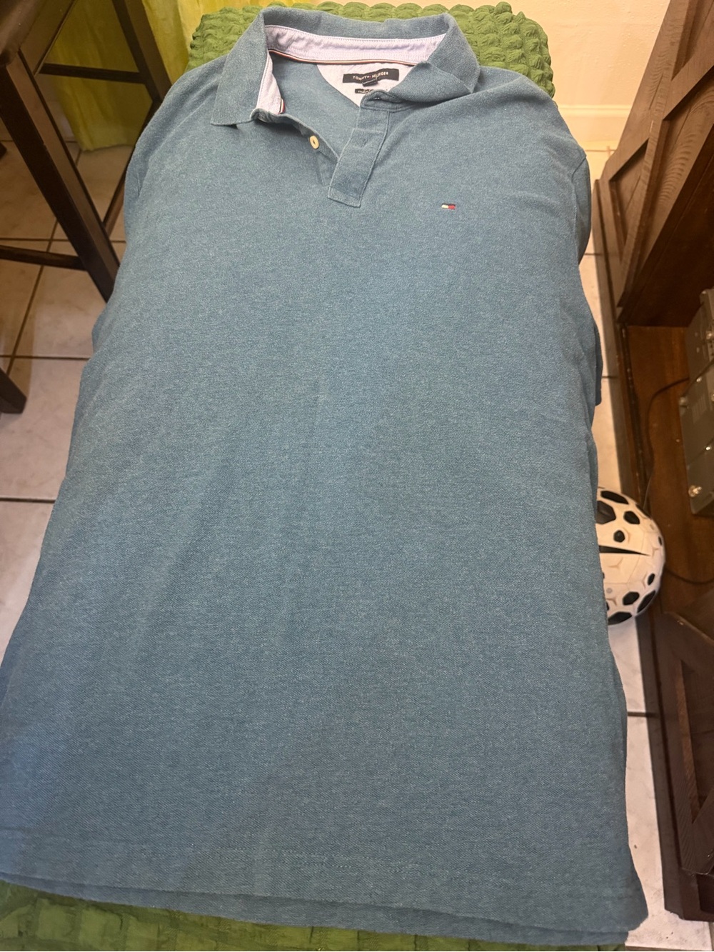 Tommy Hilfiger Men’s Teal Polo with Small Flag Logo